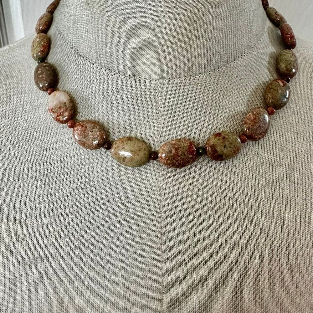 Natural Poppy Jasper Bead Necklace